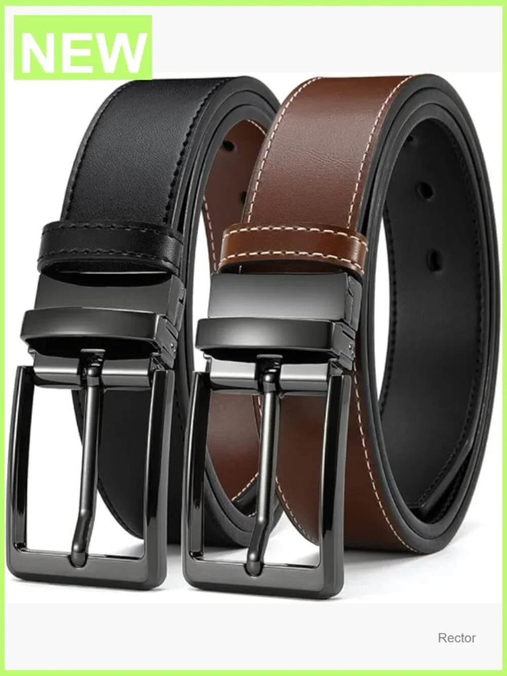 Men's Genuine Leather Reversible Belt 1.25